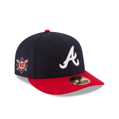 Blue Atlanta Braves Hat - New Era MLB Jackie Robinson Day Low Profile 59FIFTY Fitted Caps USA6957832